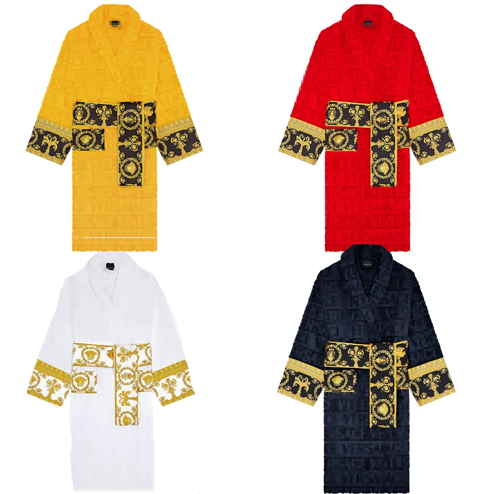 High Quality 100% Cotton Sleepwear Designer Luxury Bath Robe Bathrobe Women