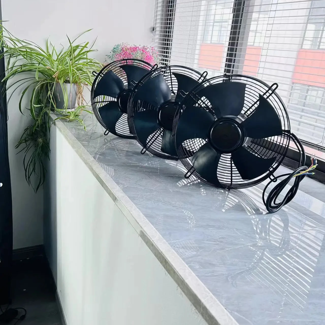 PA66 high speed 300mm EC mini machine axial fan rotary flow fan 220v industrial 12inch blade