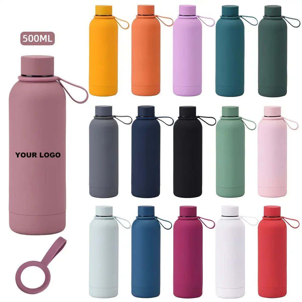 Sports-Optimized Eco-Friendly Double Wall Vacuum Insulated Stainless Steel Water Bottle Promotional Gift Plastic Silicone