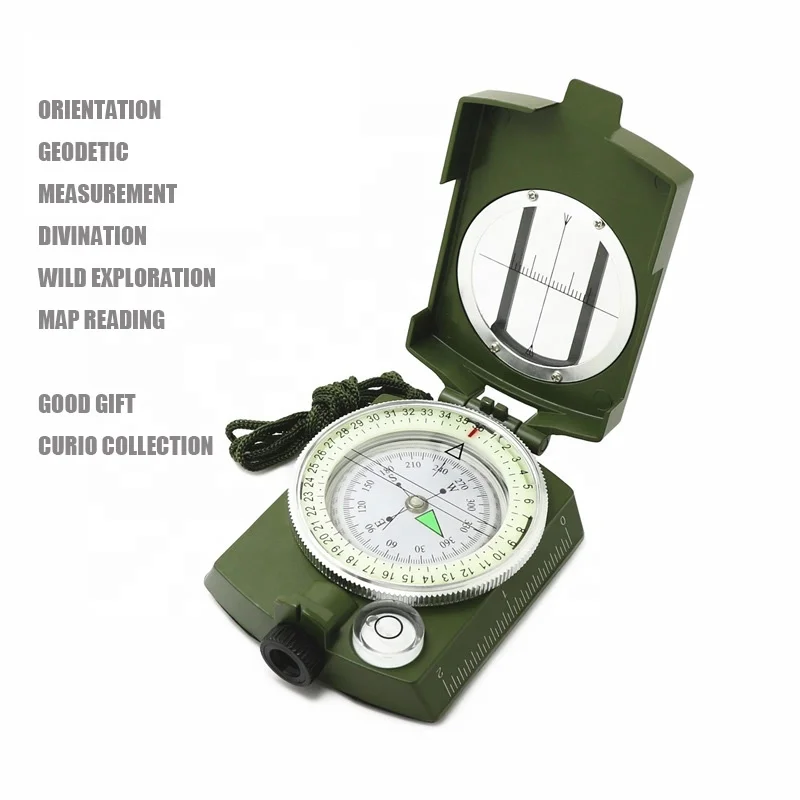 Multifunctional Tactical Survival Compass with Lanyard and Pouch Waterproof Impact Resistant