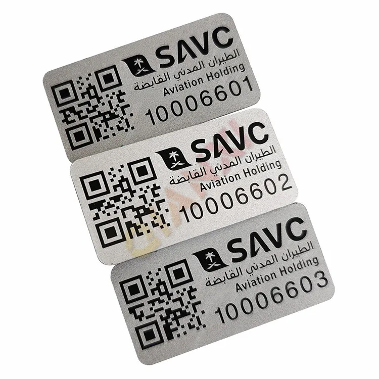 Custom anodized aluminum barcode labels anodised aluminium foil stickers