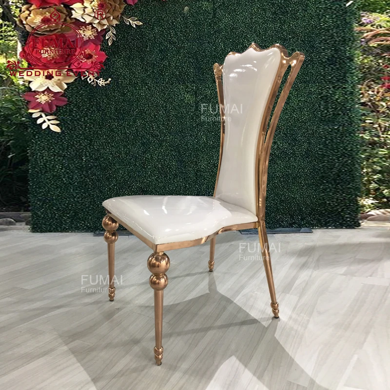 PU leather modern wedding banque baroque high back chair for sale