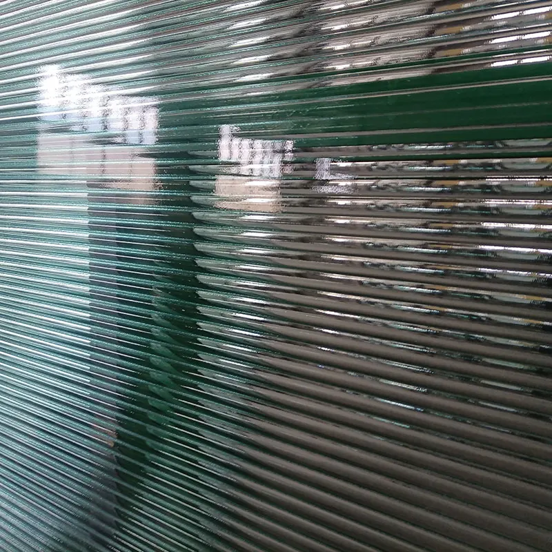 Clear Moru Pattern Fluted Textured Glass 4mm 6mm 8mm 10mm Thickness for Bathroom Hotel Hall Decoration 3mm Solid Structure