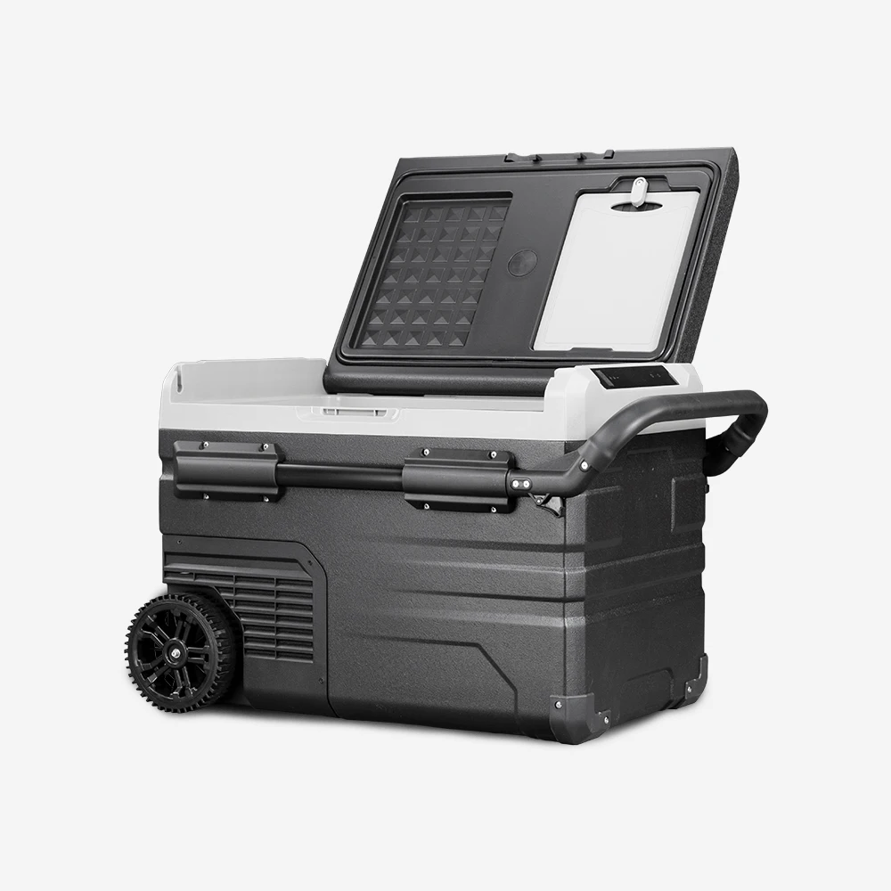 TSW50 Мини Портативный электронный контроль морозильн автомобильный холодильник, работающего на постоянном токе 12 В в колеса компрессора и Ручка Компактный холодильники