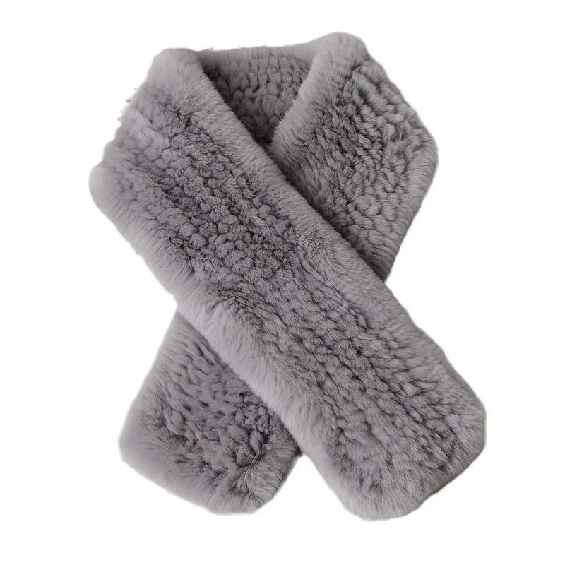 Cross style real rabbit fur scarf winter warm fur scarves for women