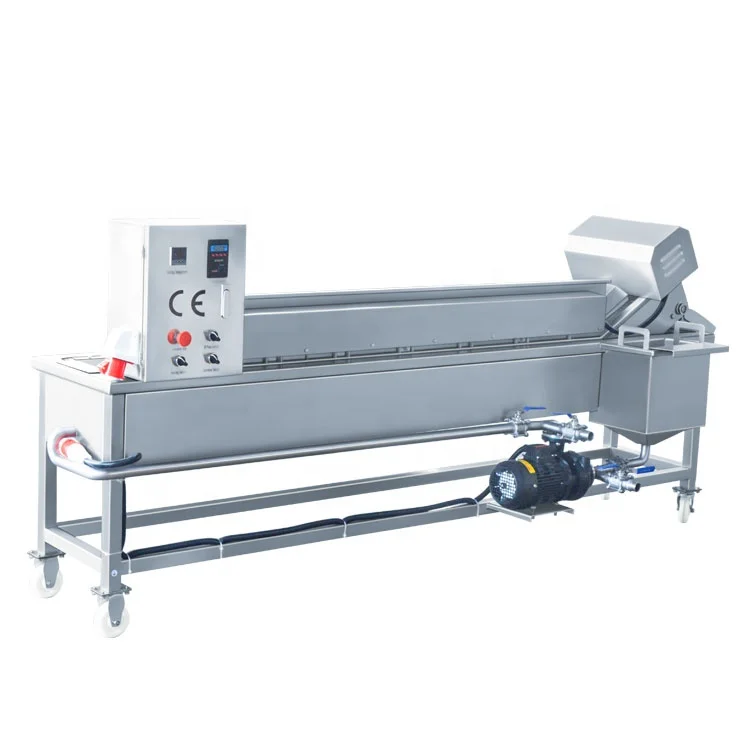 Small belt conveyor continuous frying machine potato chips frying production line doughnut continuous belt fryer