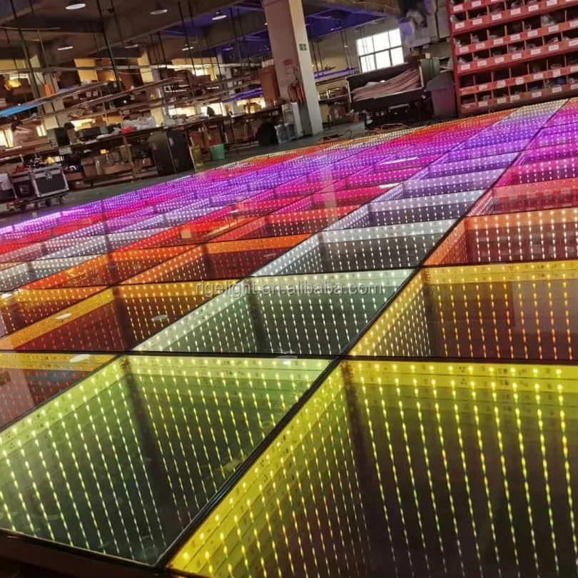 High Quality LED 3D  Mirror Dance Floor Tiles Lighting for Events