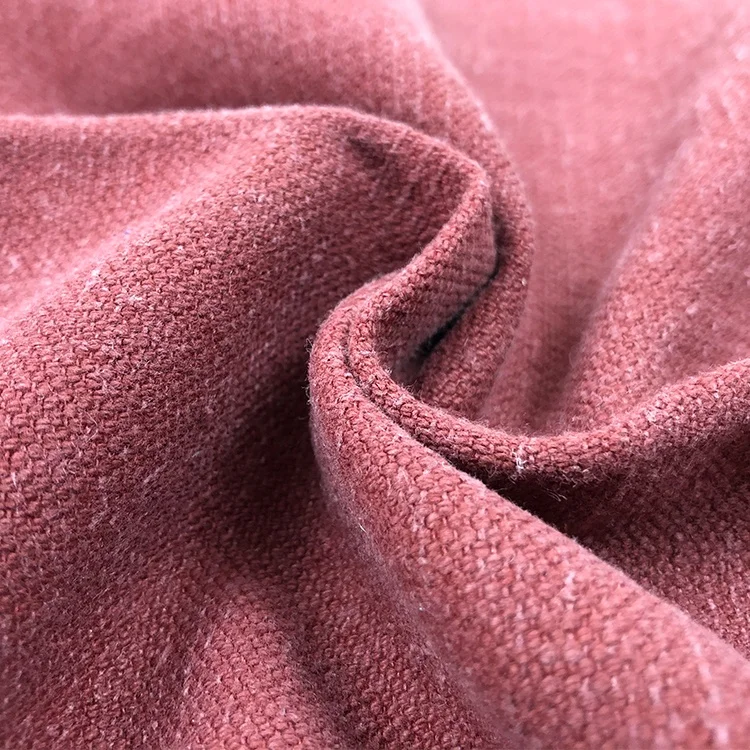 400GSM 70% cotton 30% linen blend woven plain solid color printed cotton linen fabric thick sofa fabric