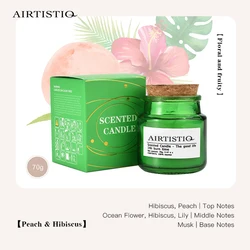 Hot Sell Custom Luxury Private Label Premium Peach 2.46oz 70g Soy Wax Mini Scented Candles Amber Glass Scented Candle with Lid