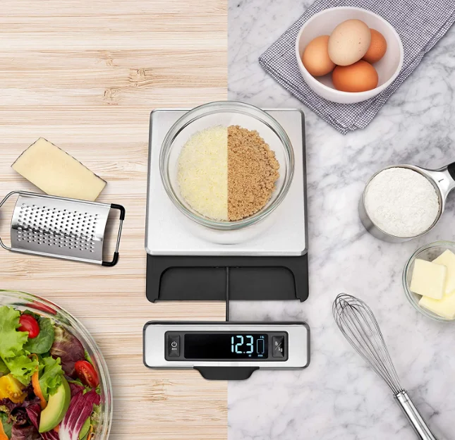 Electronic smart home kitchen scale Stainless steel food scale with pull-out display