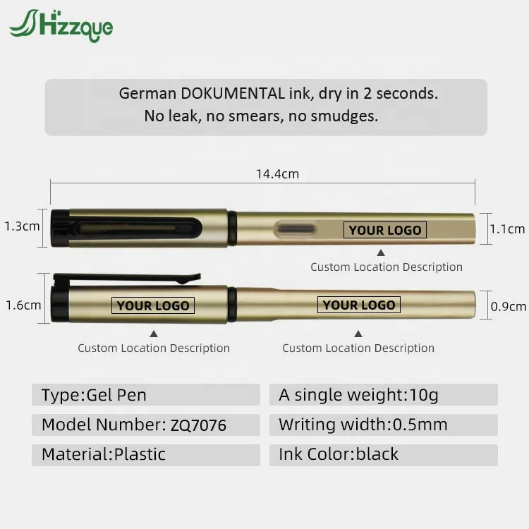 Colorful Plastic Gel Pen for Student Hotel Office Use with Customizable Logo pen