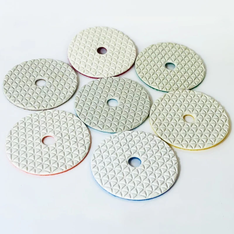 4inch 100mm Flex Polishing Pads for Granite Marble Quartz Stone Concrete Natural Black Yellow Green White Diamond Blue Dark OEM
