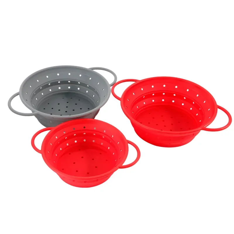 Certified BPA Free New Design Reusable Silicone Colander Food Grade Silicone Colander