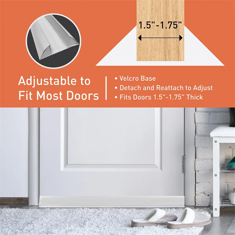 Adjustable Bottom of Door Draft Blocker Living Triangular Door Draft Stopper  Excluder Door Draft Blocker