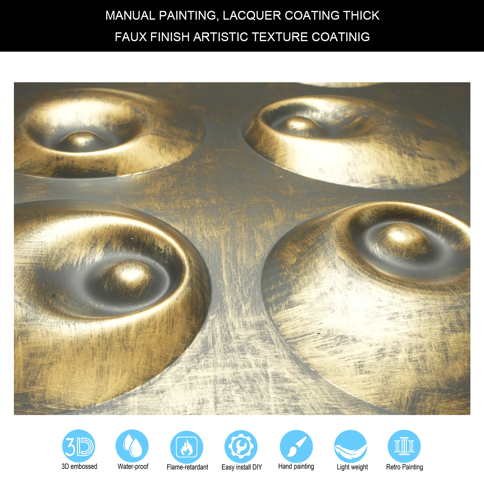 Distress Tin Ceiling Tiles Decorative ceiling panels Easy to Install PVC Panels for Cafe Club PLM102 Ancient gold PAINTSDECOR