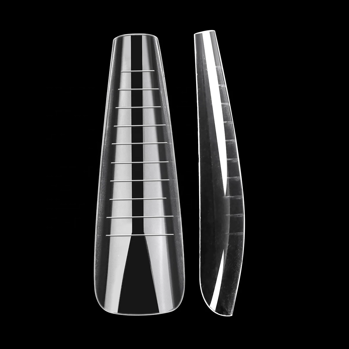 Gelsky Thinner And Fitted Plastic Nail Form Quick Building Mold Extra Long Nail Extension Coffin Dual Form