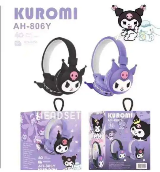 New Creative Kawaii Sanrioo Kuromi Headphones Anime Wireless Headphones For Headset Gift