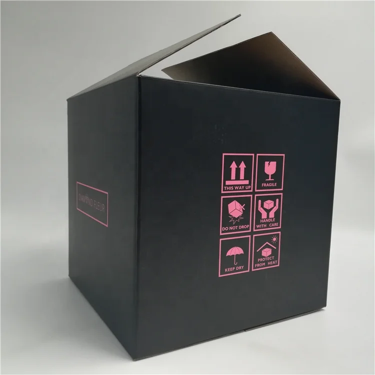 Accept Custom Logo Flower Shipping Box Corrugated Paper Carton Packaging Rose Box Hot Sale