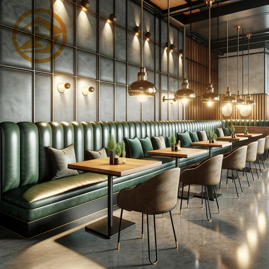 Industrial pub vintage cheap-restaurant-booths brown leather canteen lounge booth sofa vip karaoke booth for restaurant