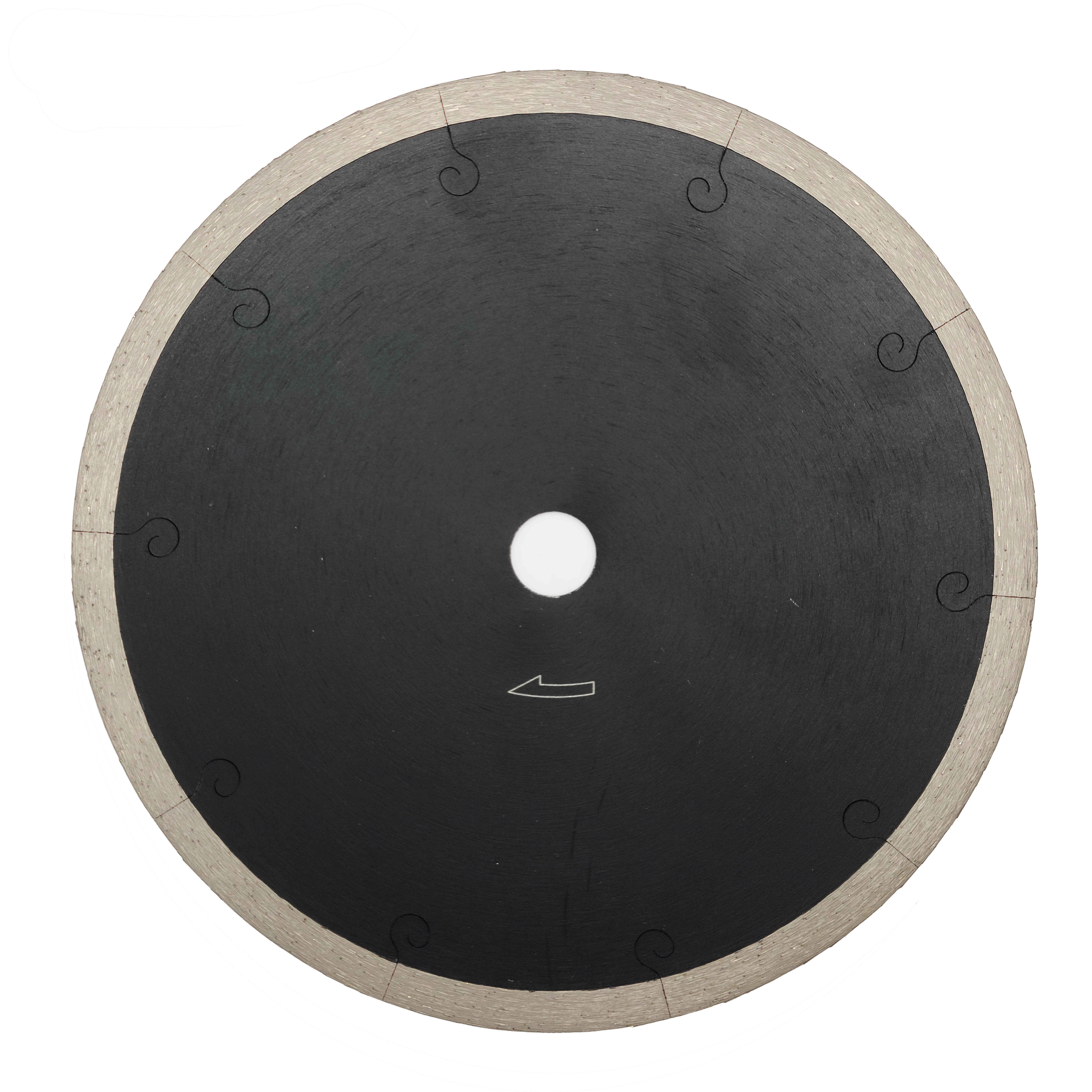 7 inch 180*H7*1.2*1.6*15.88mm Hot-pressed super thin continuous rim saw blade with 10 laser slots