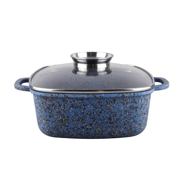 Square Casserole Soup Pot Kitchen Casserole With Granite Non Stick Stone Coating