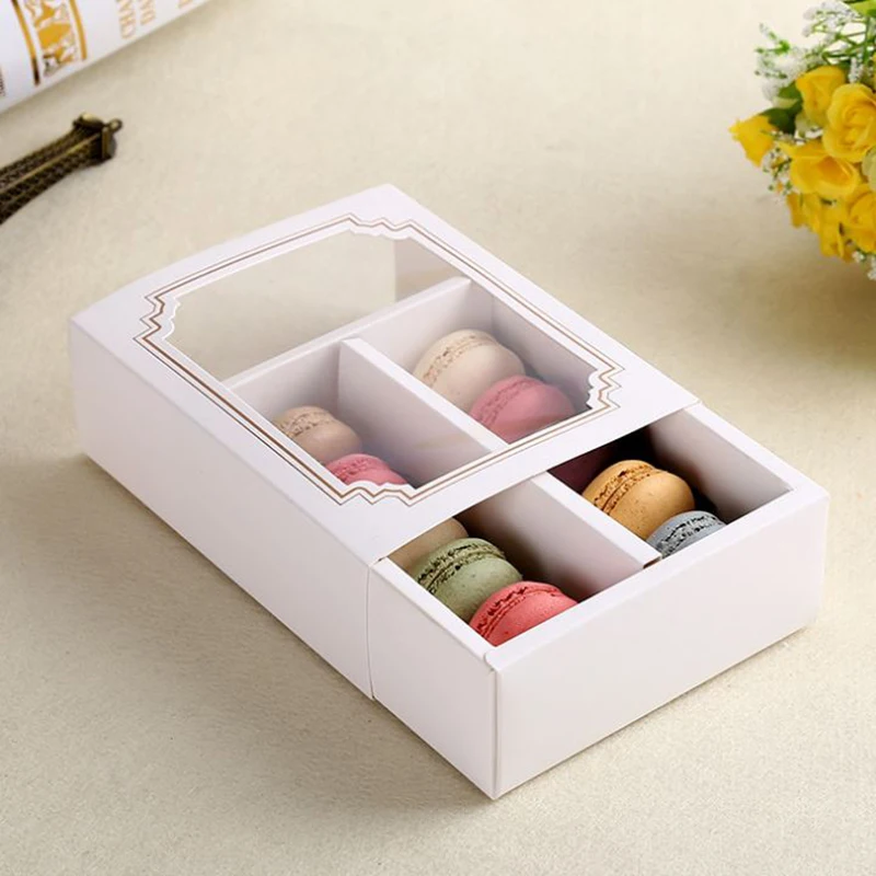 Customized Color Printed Logo Luxury Macaroon Box Cardboard Paper Box For Sweet Food Container Packaging With Lids