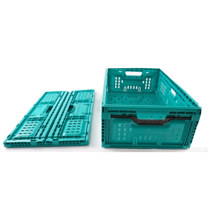 Green Stackable Plastic Collapsible Milk Crates Utility Folding Milk Crates