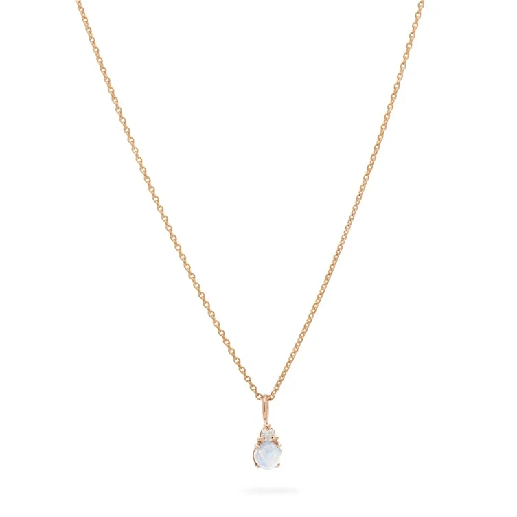 Gemnel Birthstone 925 Sterling Silver Jewelry Pendant Moonstone Necklace
