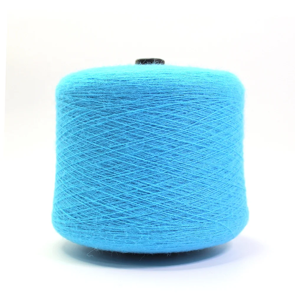 18S/2 anti-pilling dyed fancy melange microfibre angora rabbit hair core spun cotton wool blended