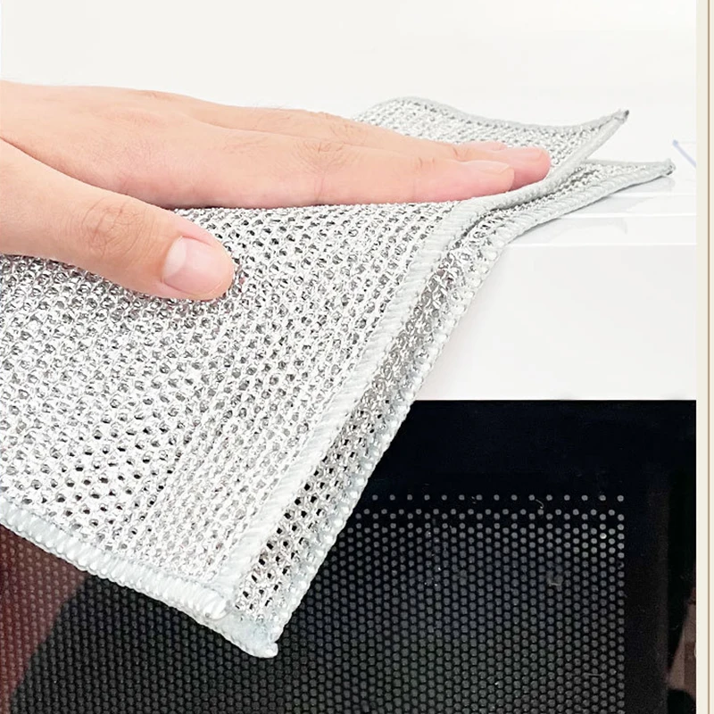 Magic Cleaning Cloth Thickened Double -sided Metal Steel Wire Rags Kitchen Dish Pot Washdishing Cloths Towel Clean Tools