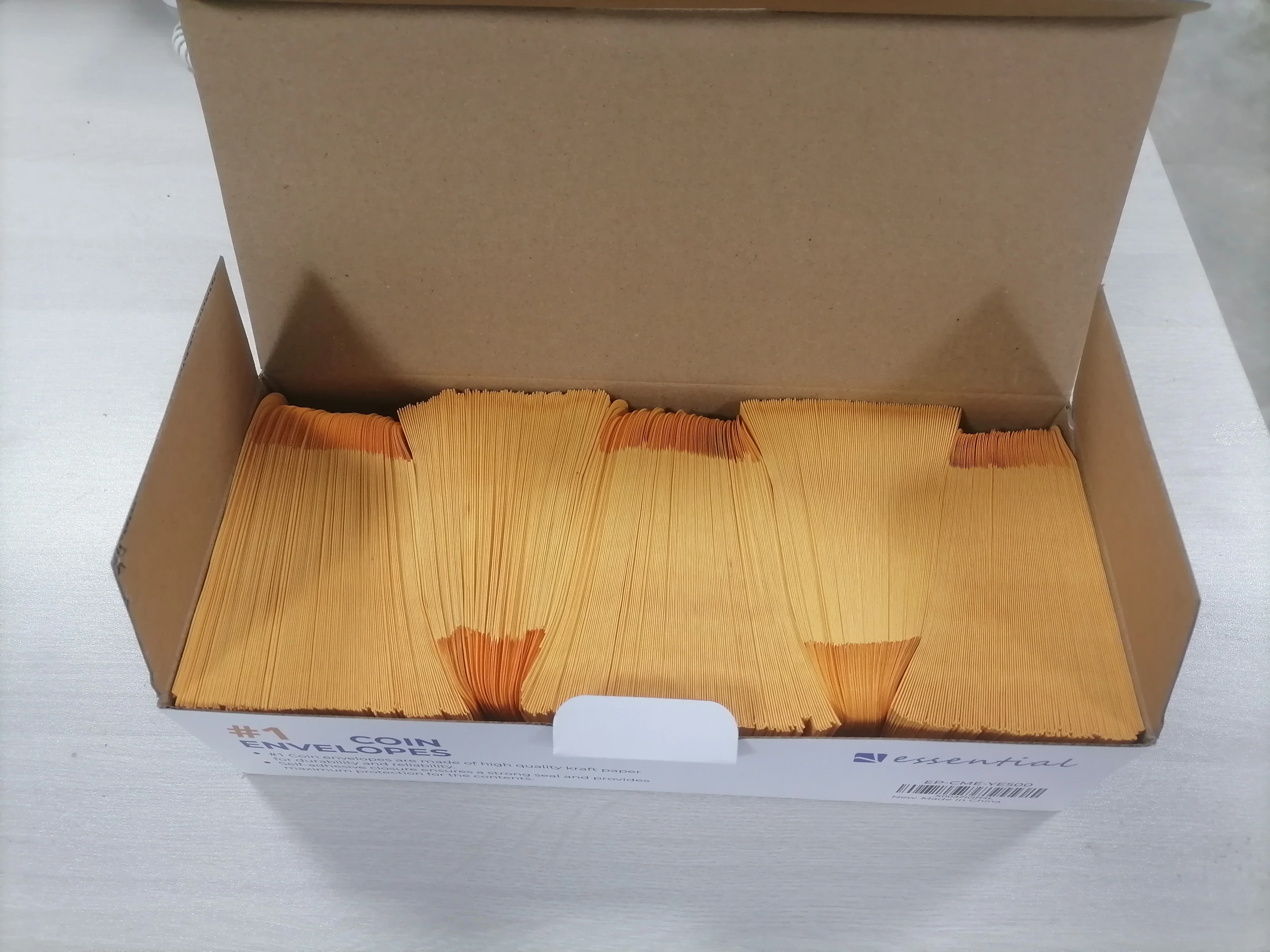 2.25 x 3.5 inch Customized Shape Gold kraft Coin paper envelope High Quality Paper Mini Seed Envelope
