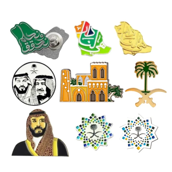 KSA National Day Saudi Arabia Map Brooch Lapel Pin Saudi National day gift Pins with Magnet