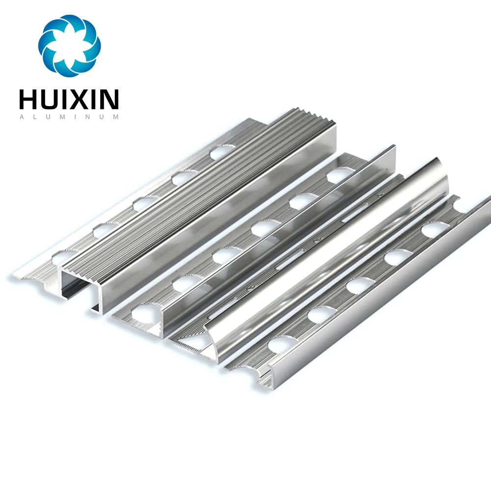 Wooden Grain Aluminum Floor Trim Ceramic Tile Trim Shapes l Profile