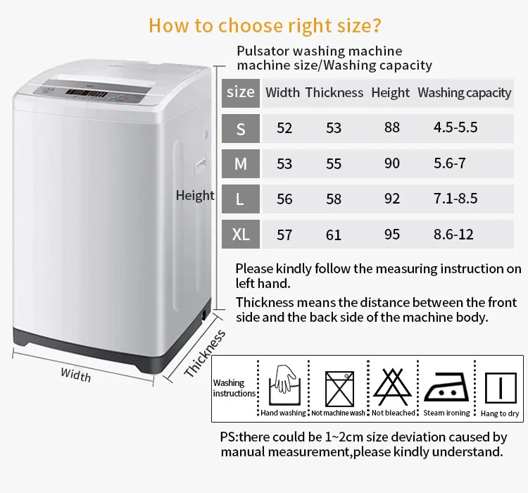 Aobowei Front Top Loading Washing Machine Cover Automatic Oxford Waterproof Dustproof Dryer Cover 13kg/12kg/kg/6kg/6.5kg