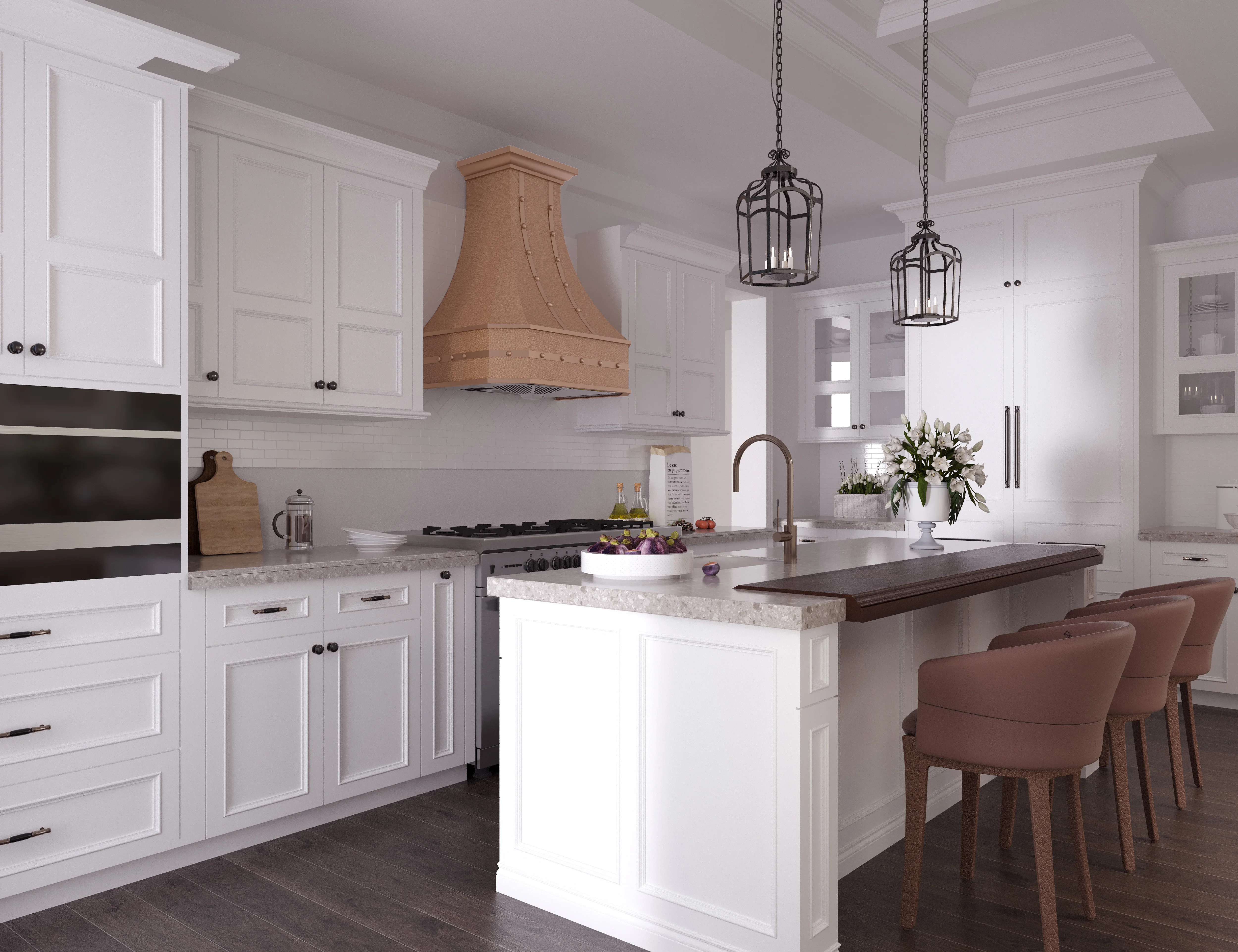 Gens copper kitchen hood range exhaust for kitchen chimney exhaust hood in kitchen