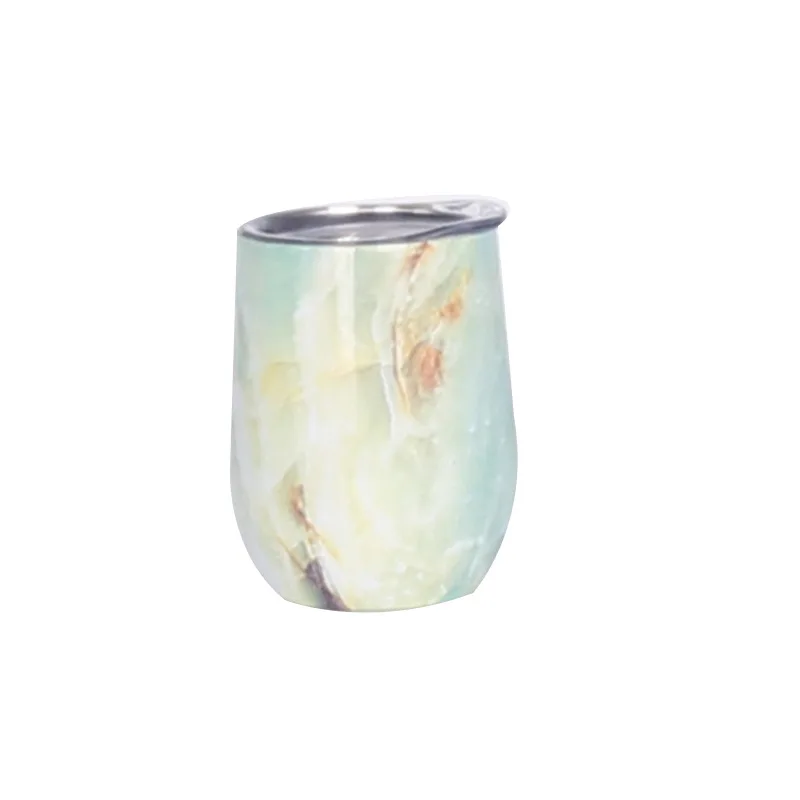 Ready To Ship 12oz Double Wall Stainless Steel Marble Wine Tumbler