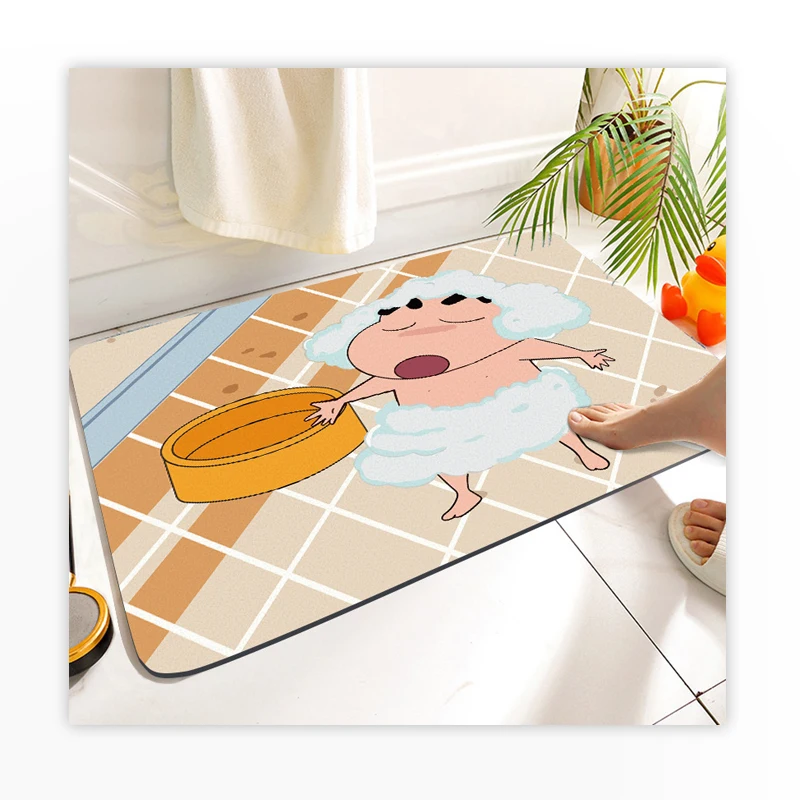 Cartoon Crayon Shin-chan Diatomite Bathroom Non-slip Mat technology cloth absorbent quick drying mat