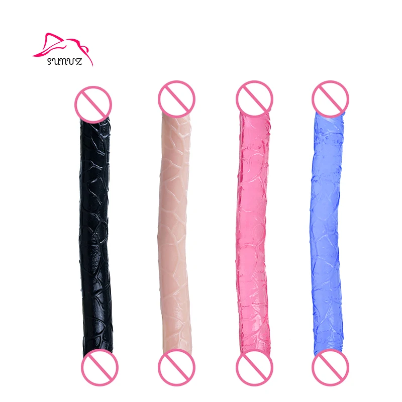 Factory Price IPX7 Waterproof TPE Women Adult Sex Toys Double Headed Dildo Realistic