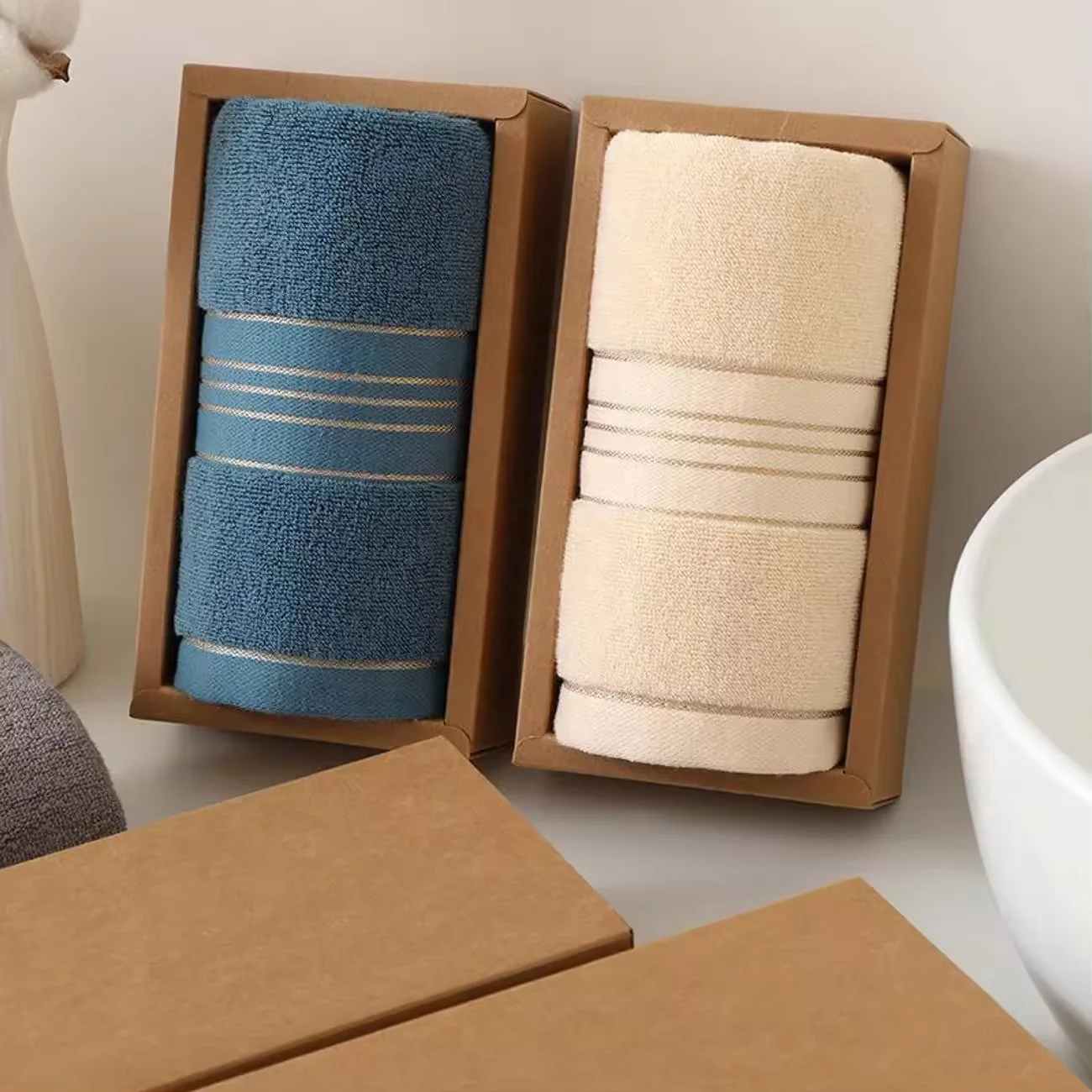 70x140cm Hotel Luxury Jacquard White Bath Towel Set 100% Cotton Large Beach TOWEL Brand Absorbent Quick-drying Bathroom Towel