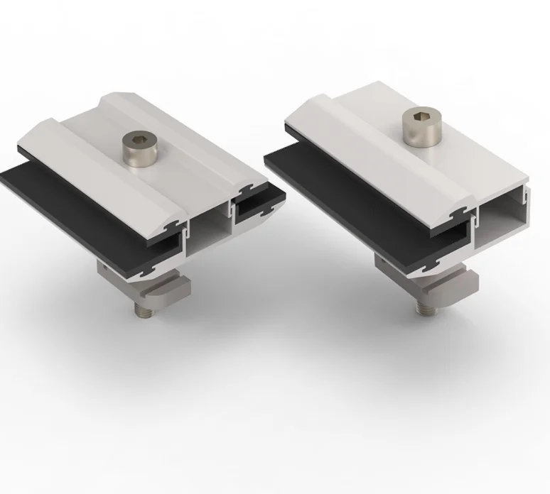 0.67USD/pc Frameless Solar Panel Mounting mid clamp/ End Clamps for Thin Film Solar Panel Roof Mount AS134