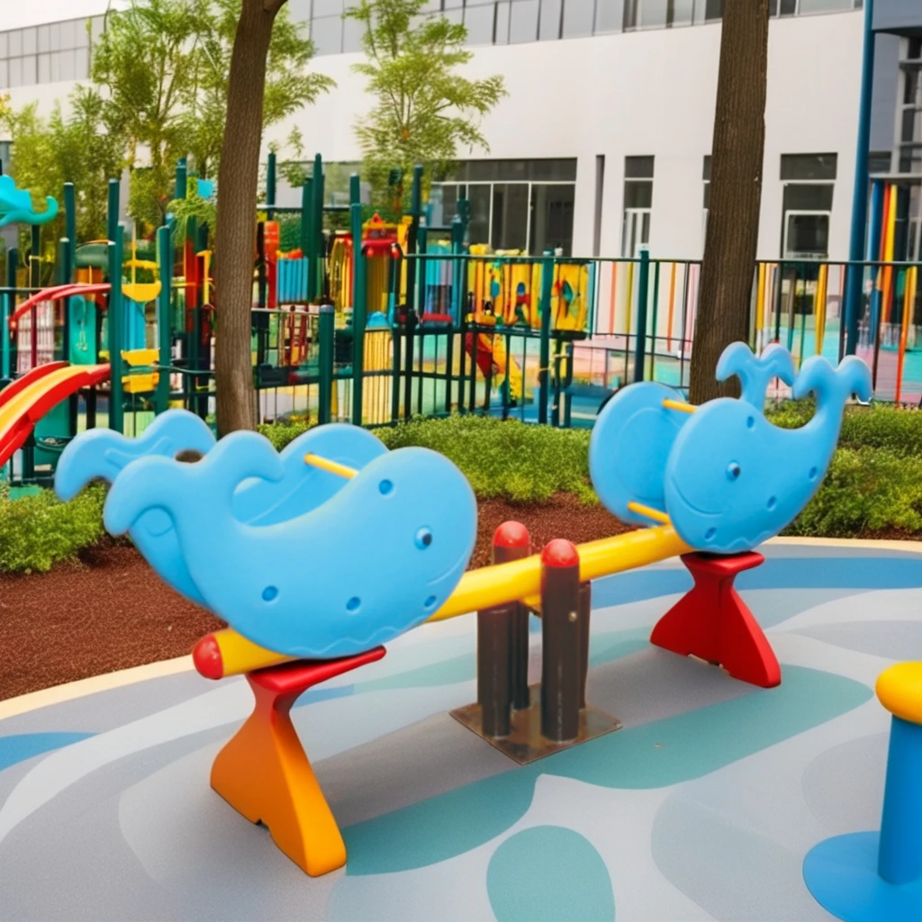 Hot Selling Indoor Toddler Playground Equipment Colorful Cartoon Plastic Outdoor Seesaw for Preschool Park and Garden