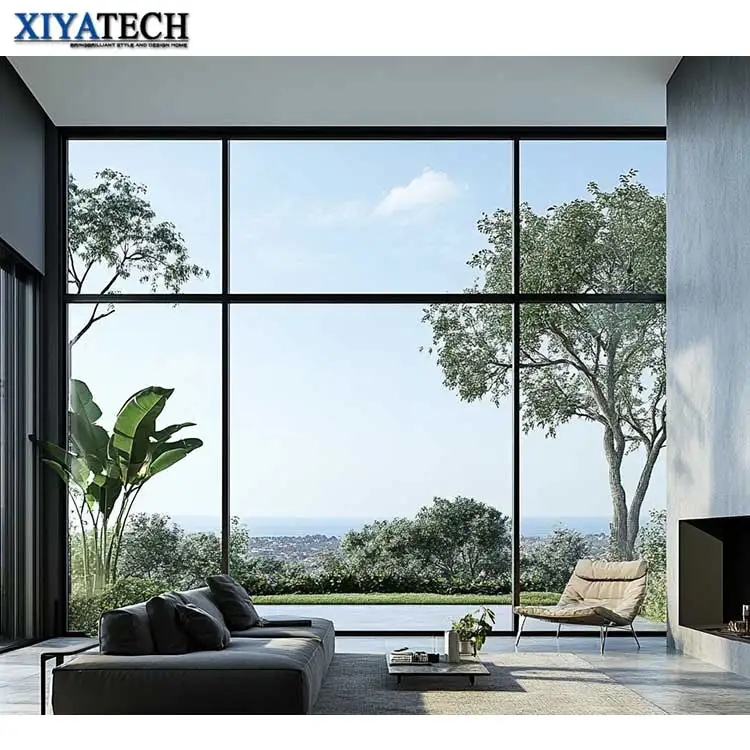 XIYATECH Aluminum Double Tempered Glazing Unitized Glass Curtain Wall System Waterproof Exterior Structural window Wall