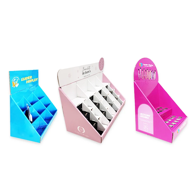 Paper Portable Pdq Countertop Stand Carton Cardboard Food Product Shop Custom Pop Up Table Retail Stores Counter Display Box