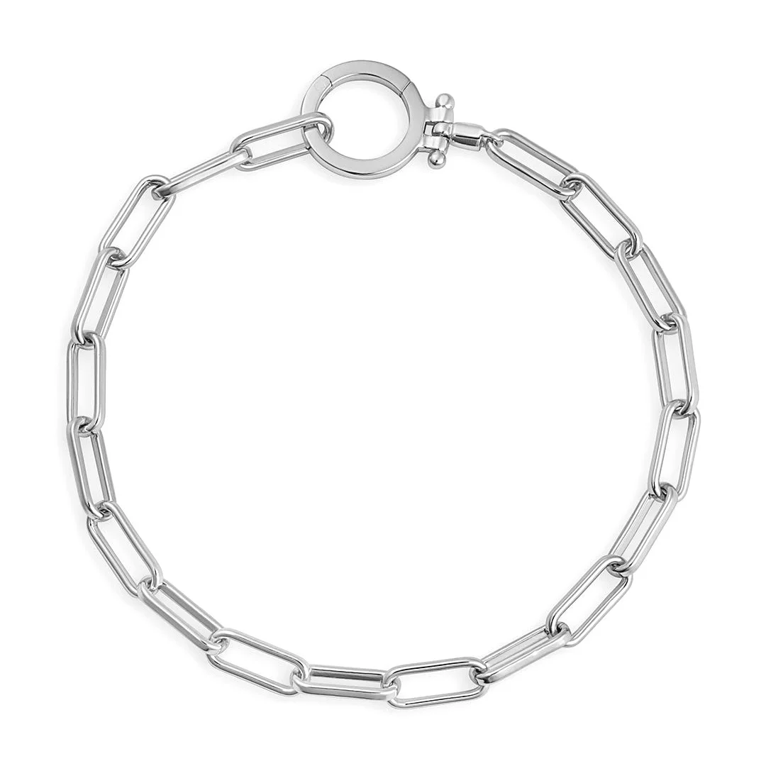 Milskye handmade recycled jewelry brass 18k gold plated paperclip chain parker bracelet