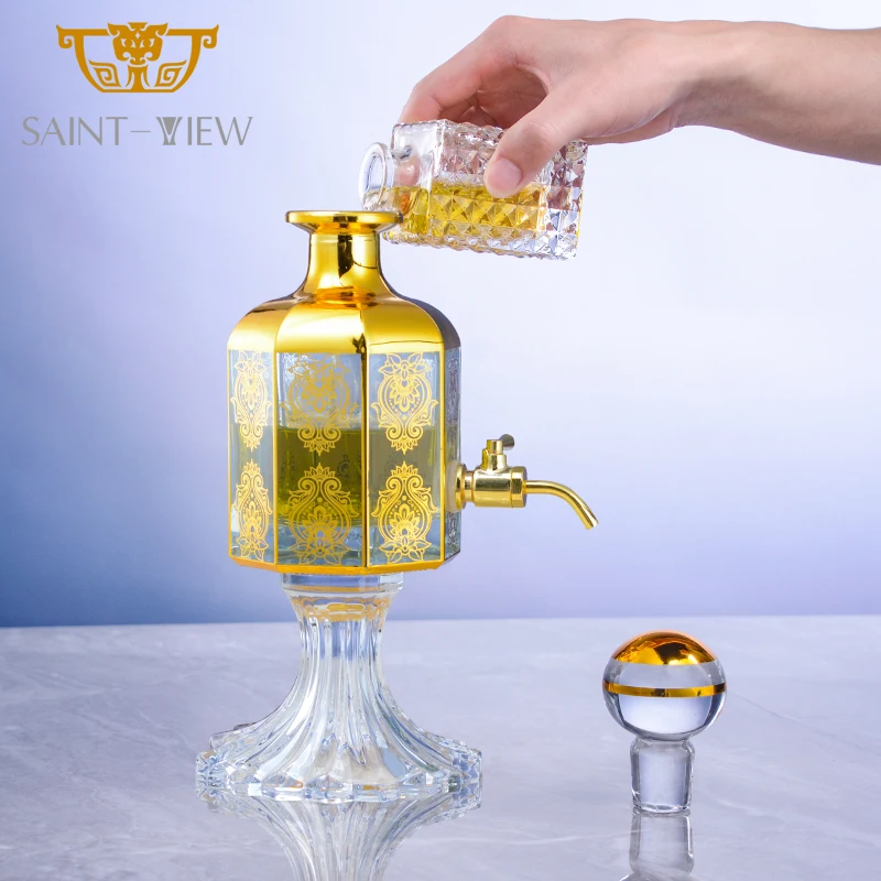 Luxurious Golden Crystal Perfume Fountain Dispenser with Vintage Design Elegant Fragrance Wedding Centerpiece