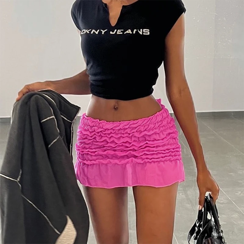 2023 Hrong Women Wholesale Hot Sale Special Design Fashion Candy Color Mini Skirt Skirts For Girls Womens Skirts