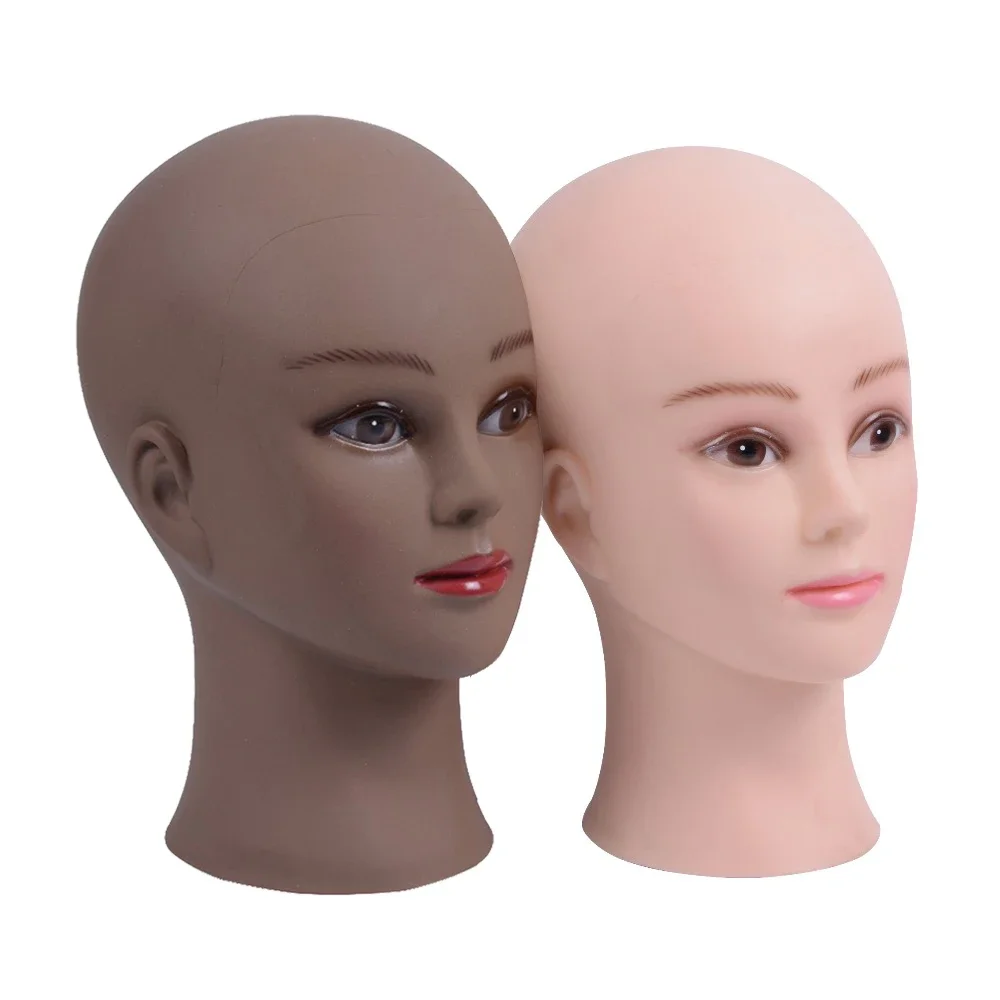 Bald Mannequin Training Head for Practice Make Up Eyelash Extensions Hat Display Manikin Cosmetology Doll Head With Clamp