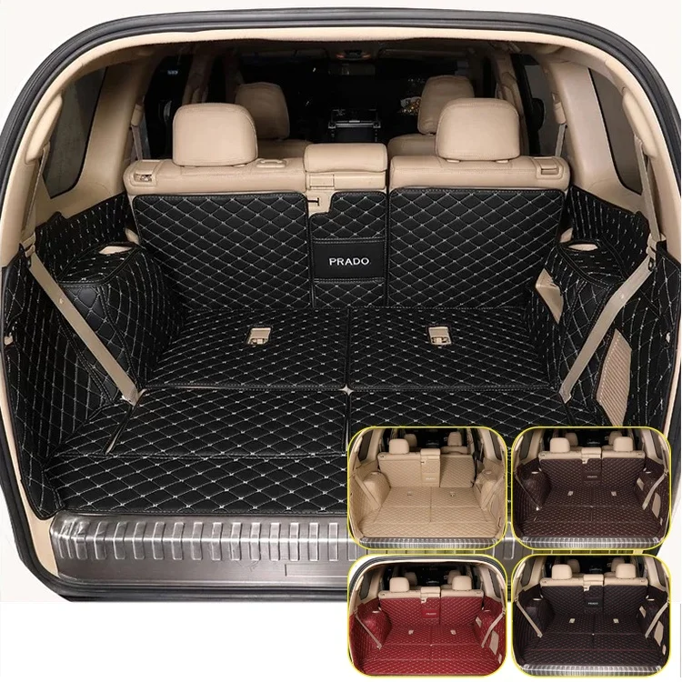 New Arrival Leather Car PVC Mat Trunk Floor Mat Interior Accessories 7d Car Rear Trunk Mat for Toyota Trunk  Land Cruiser Prado