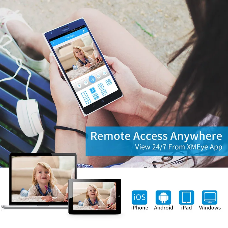 Tollar HD H. 265 1080P 8ch CVI Kit Bullet Cameras 8Ch DVR Combo CCTV Camera Kit