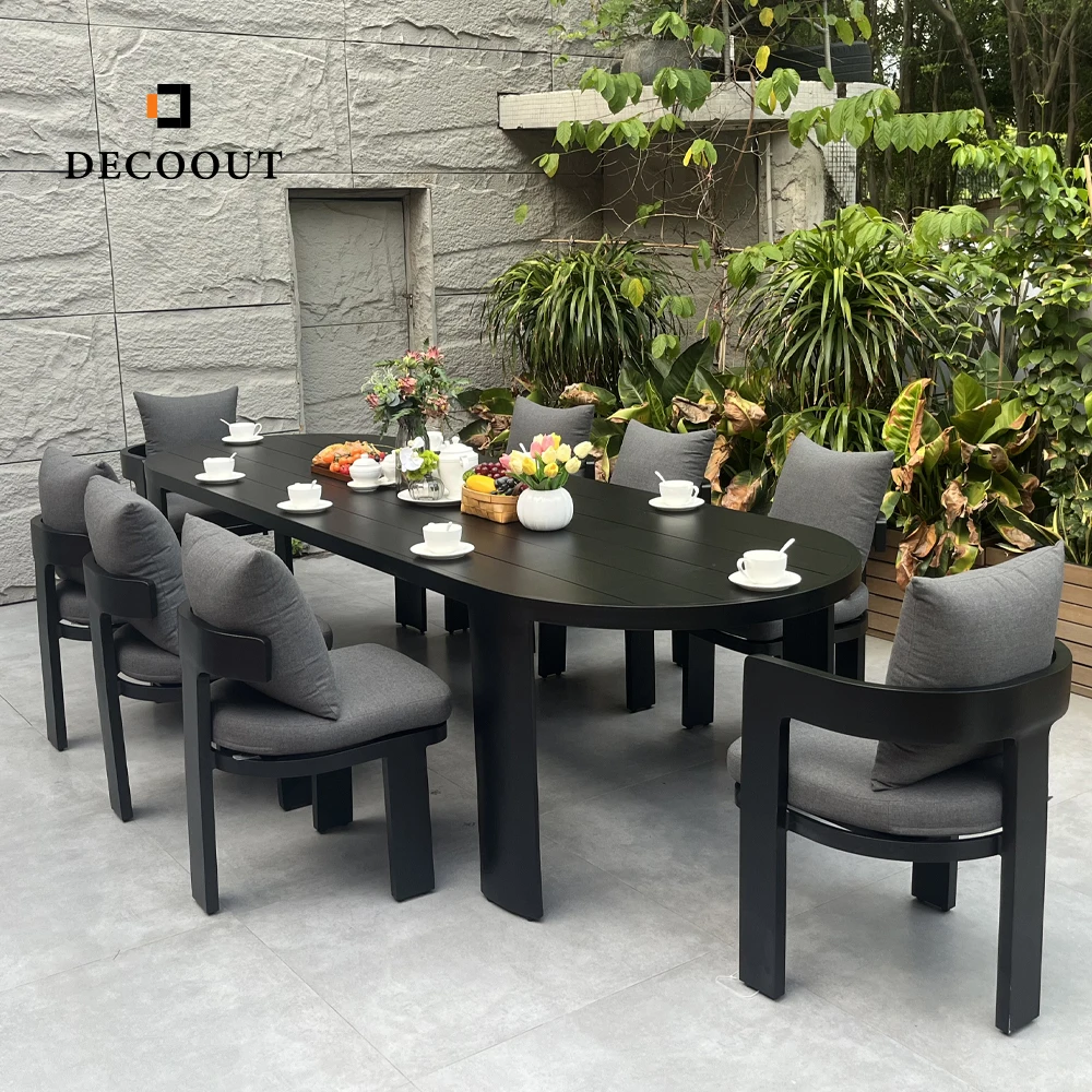Decoout High End Outdoor Furniture Excellent Quality Dining Set Aluminum Dinning Table and Chair